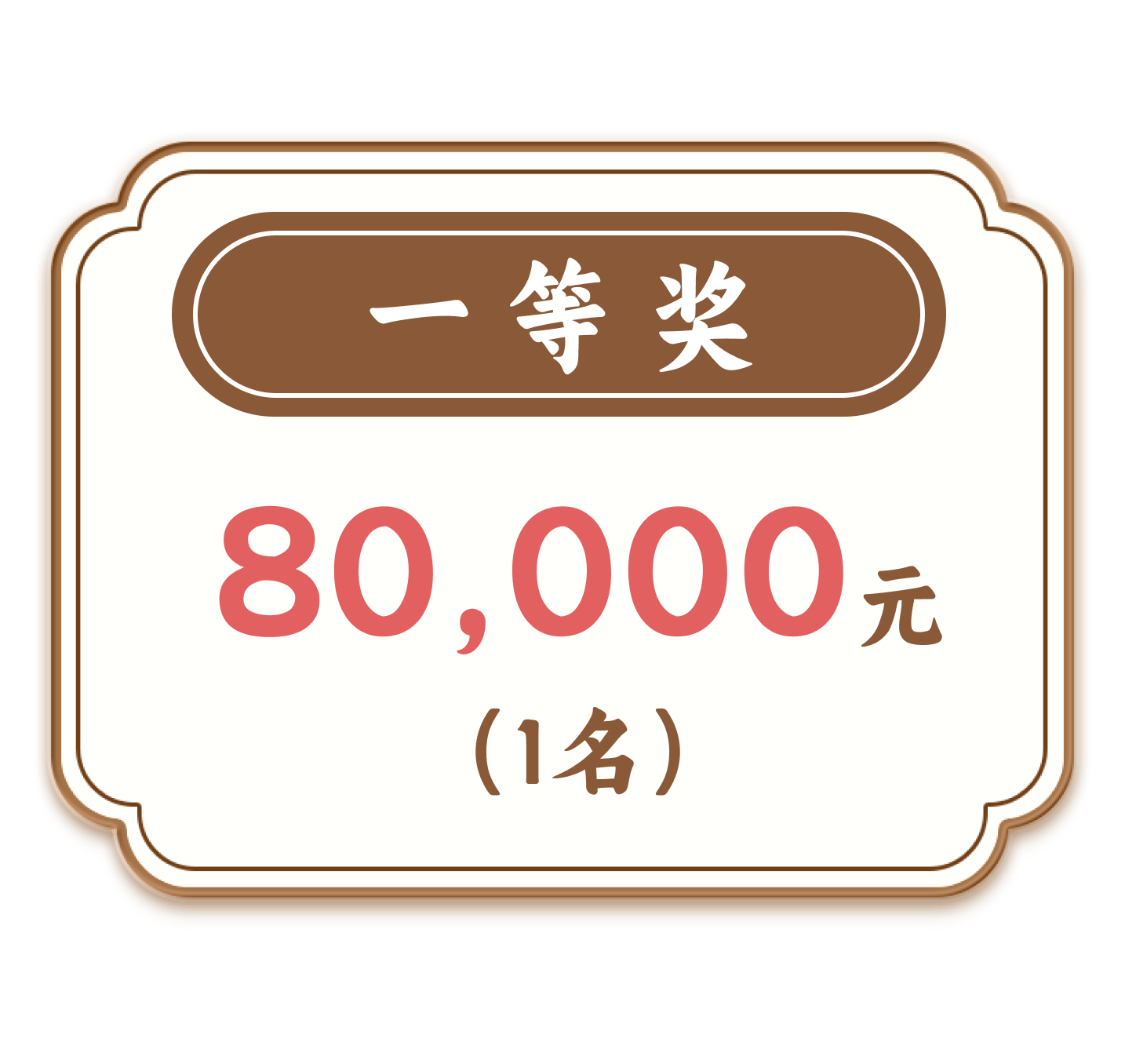 一等奖,80,000元,(1名)